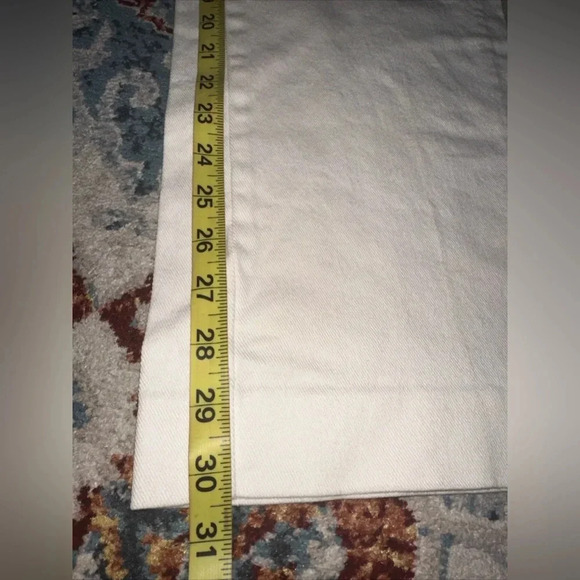 Lauren Jeans Co. White Cotton Stretch Jeans pants SZ 8 Buckle Accent - Picture 11 of 16